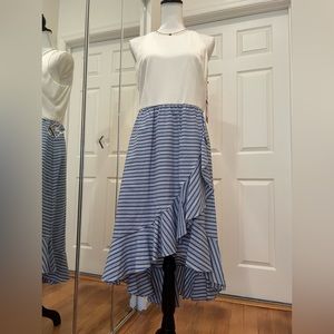 Vince Camuto -Ruffled high low sleeveless dress